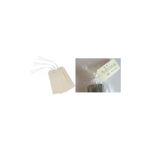AVERY Gepaäckanhänger, 100 x 51 mm, neutral, mit Draht beige, aus Pappe 160 g/qm, mit Lochverstärkungsringe: - 1 Stück (75-400) afbeelding 1