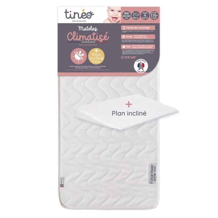 TINEO Air-Conditioned Mattress 60x120 cm - 10 cm Thick - Inclined Wedge