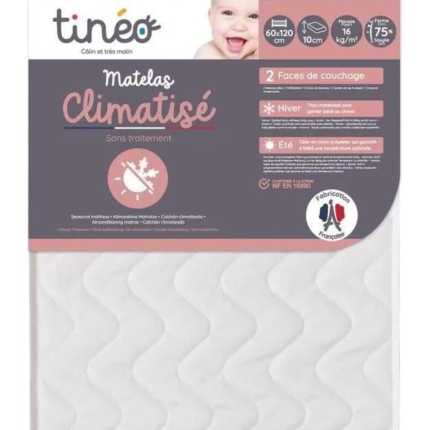 TINEO Air-Conditioned Baby Mattress 60x120 cm - Comfortable & Adaptable