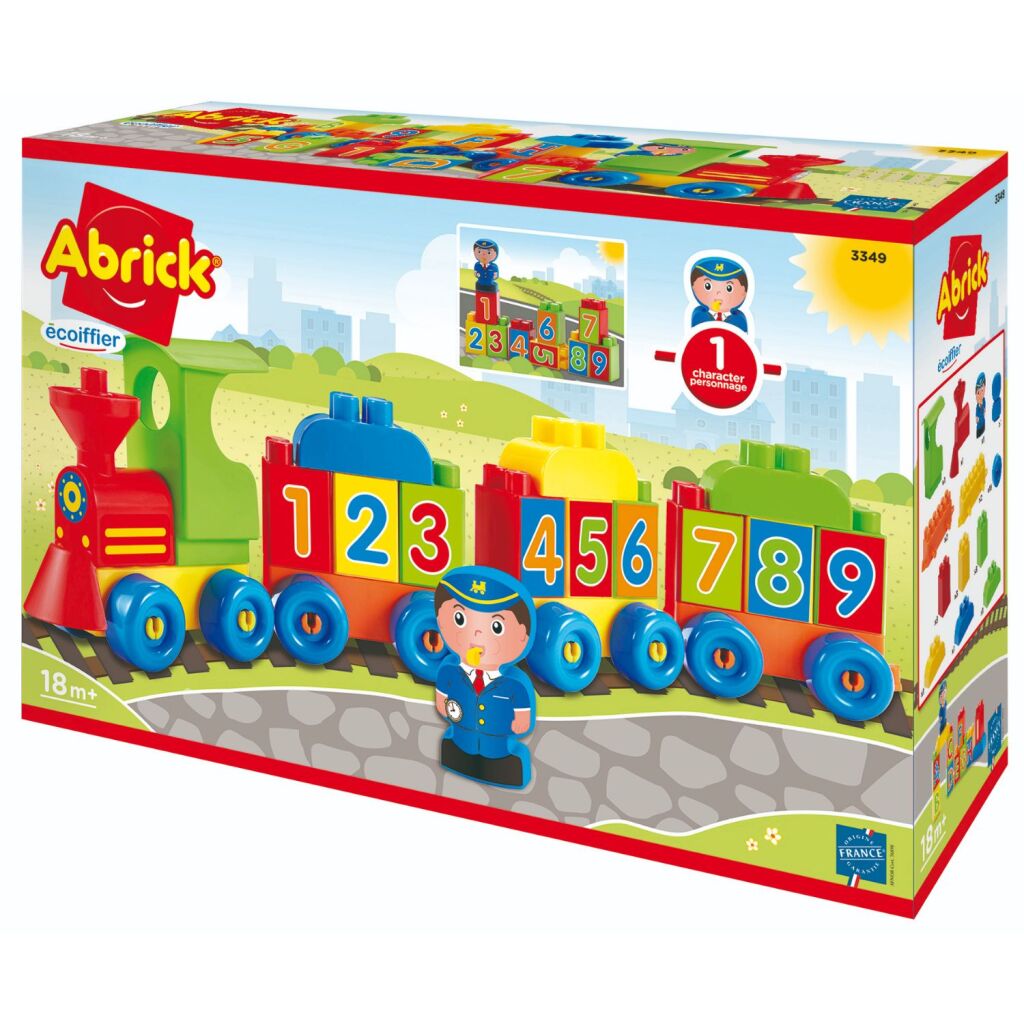 Abrick Numbers and Blocks Train Building Set for Children