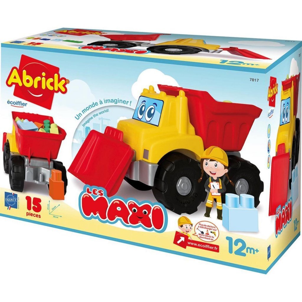 Abrick Maxi Construction Truck with 15 Modules - 39 x 20 x 25 cm