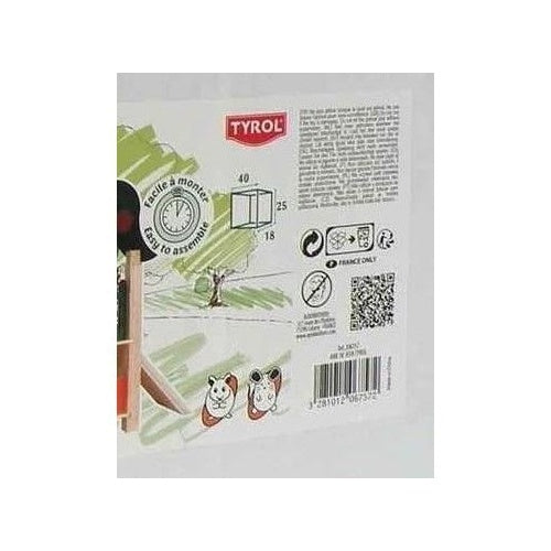 Accessoire rongeur - TYROL - Aire de jeux - 40 x 18 x 25 cm - Tunnel 3 cm, cachette, grimpe, souris afbeelding 3