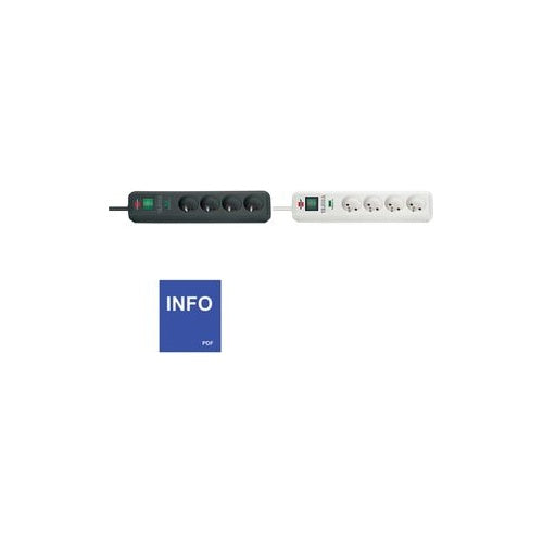 brennenstuhl Steckdosenleiste "Eco-Line", 4-fach, schwarz (1159701) - 1 Stück (1159701) afbeelding 1