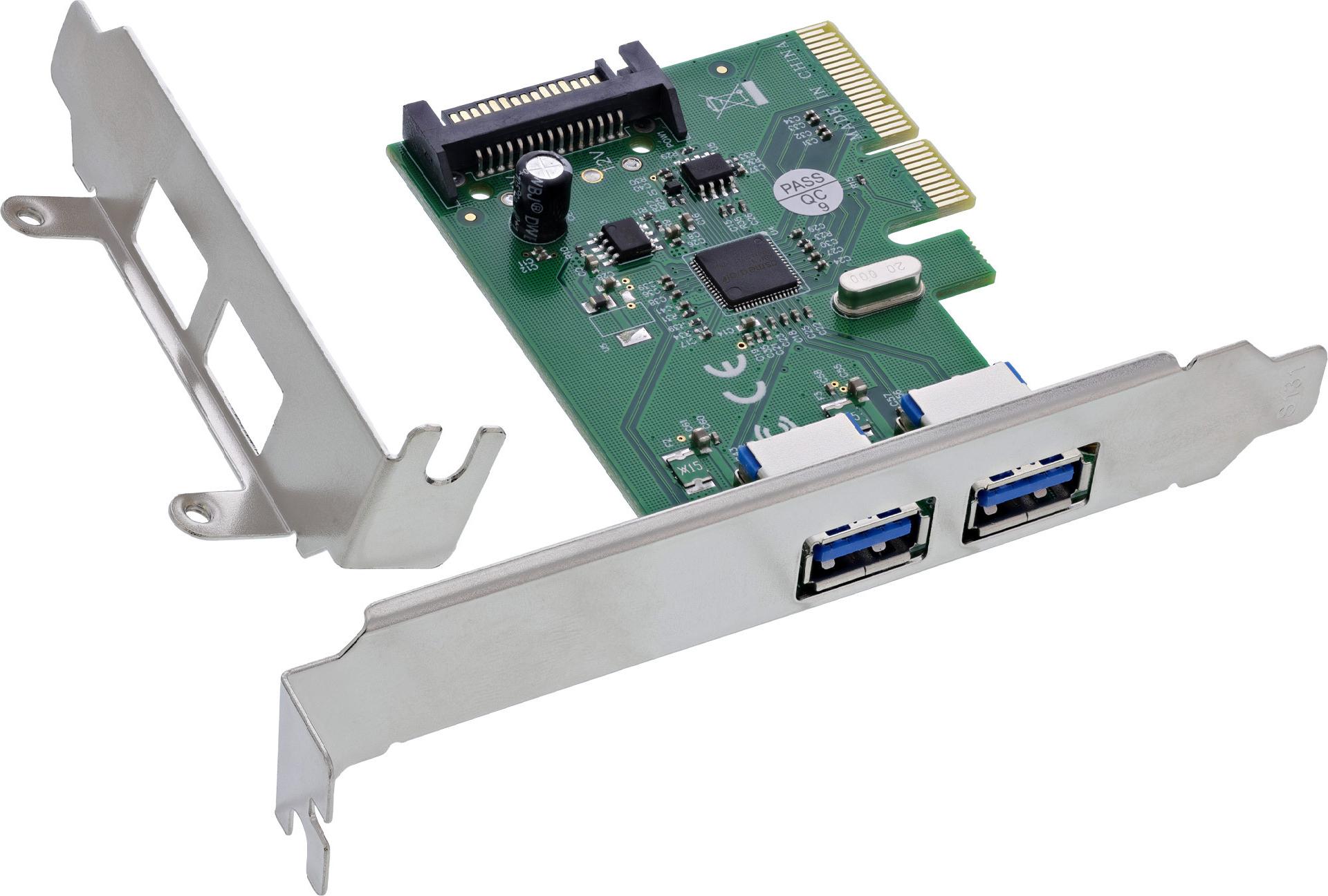 InLine Interface Card 2x USB-A 3.2 Gen. 2 PCIe x4 SATA 76666N