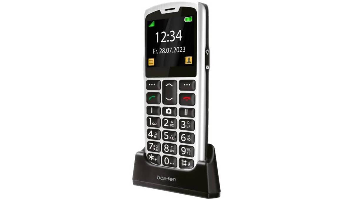 Bea-fon Silver Line - 4G Feature Phone - microSD slot - LCD-Anzeige - 176 x 220 Pixel - rear camera 0,3 MP - Silver/Black (SL260LTE_EU001SB)