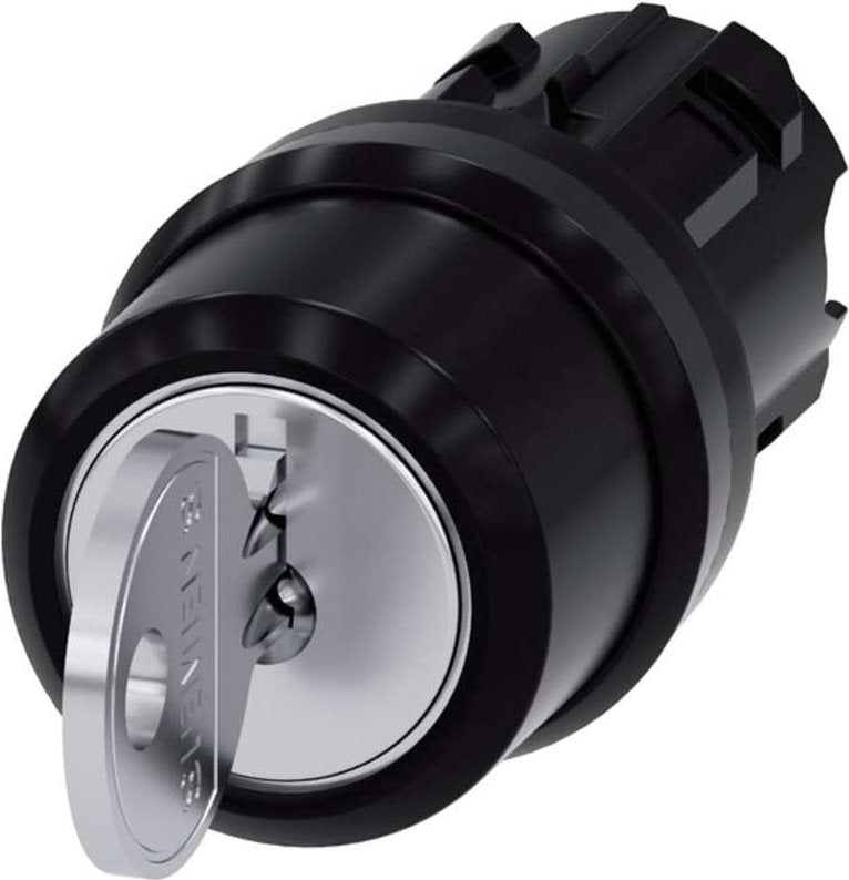 Siemens Key Switch - Plastic - Black - 22 mm - Model 3SU1000-4BL11-0AA0