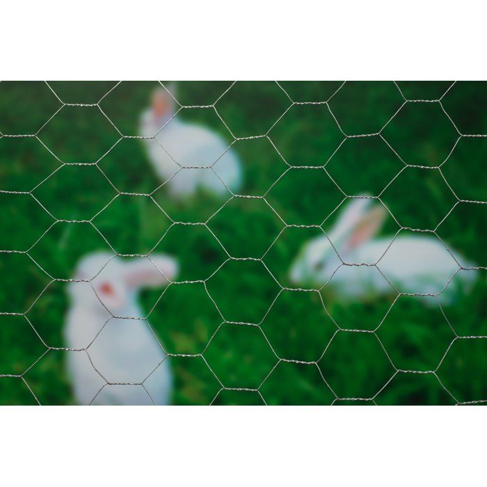 NATURAL Galvanized Hexagonal Wire Mesh - 1 x 3 m - 13 mm Thickness - Grey