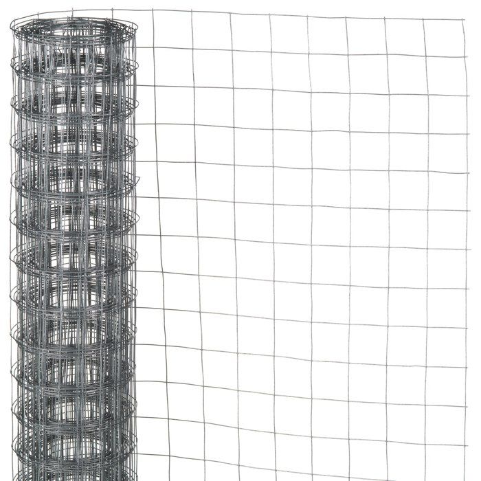 NATURAL Square Wire Mesh - 0.5 x 3 m - 6.4 mm Thickness - Grey