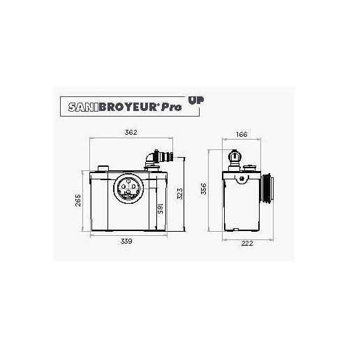 Broyeur SANIBROYEUR PRO UP silencieux pour WC et lave-mains - SFA - ST3UPSTD afbeelding 3