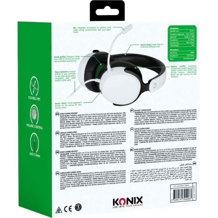 KONIX Wired Over-Ear Gaming Headset - Nexus Xbox Series X|S - 40 mm Drivers - Microphone