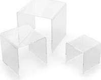 deflecto Square Podium, Transparent, 3-Piece Set DB-S3-6