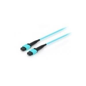 EQUIP MTP/MTP Trunk Fiber Optic Patch Cable, OM4, 15 m, Cyan, Female to Female