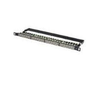 DIGITUS CAT 6, Class E High Density Patch Panel, Shielded, Black, Model DN-91624S-SL-SH