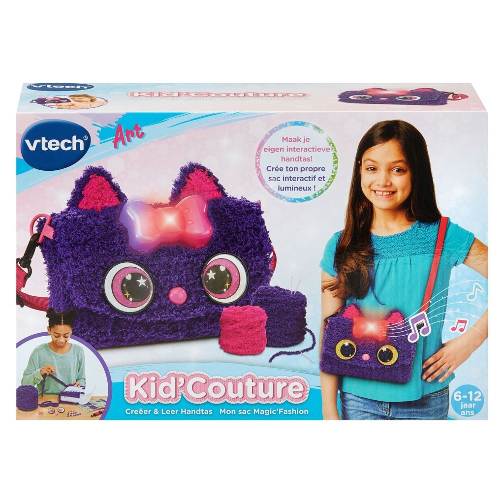 VTech Kid's Couture Cat Creeper & Leather Handbag Light and Sound Purple/Pink