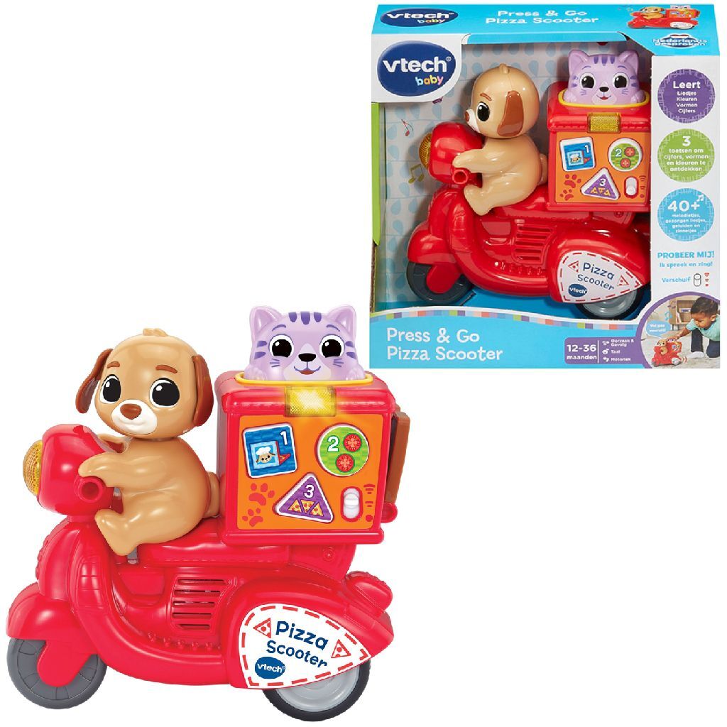 VTech Baby Press and Go Pizza Scooter + Light and Sound