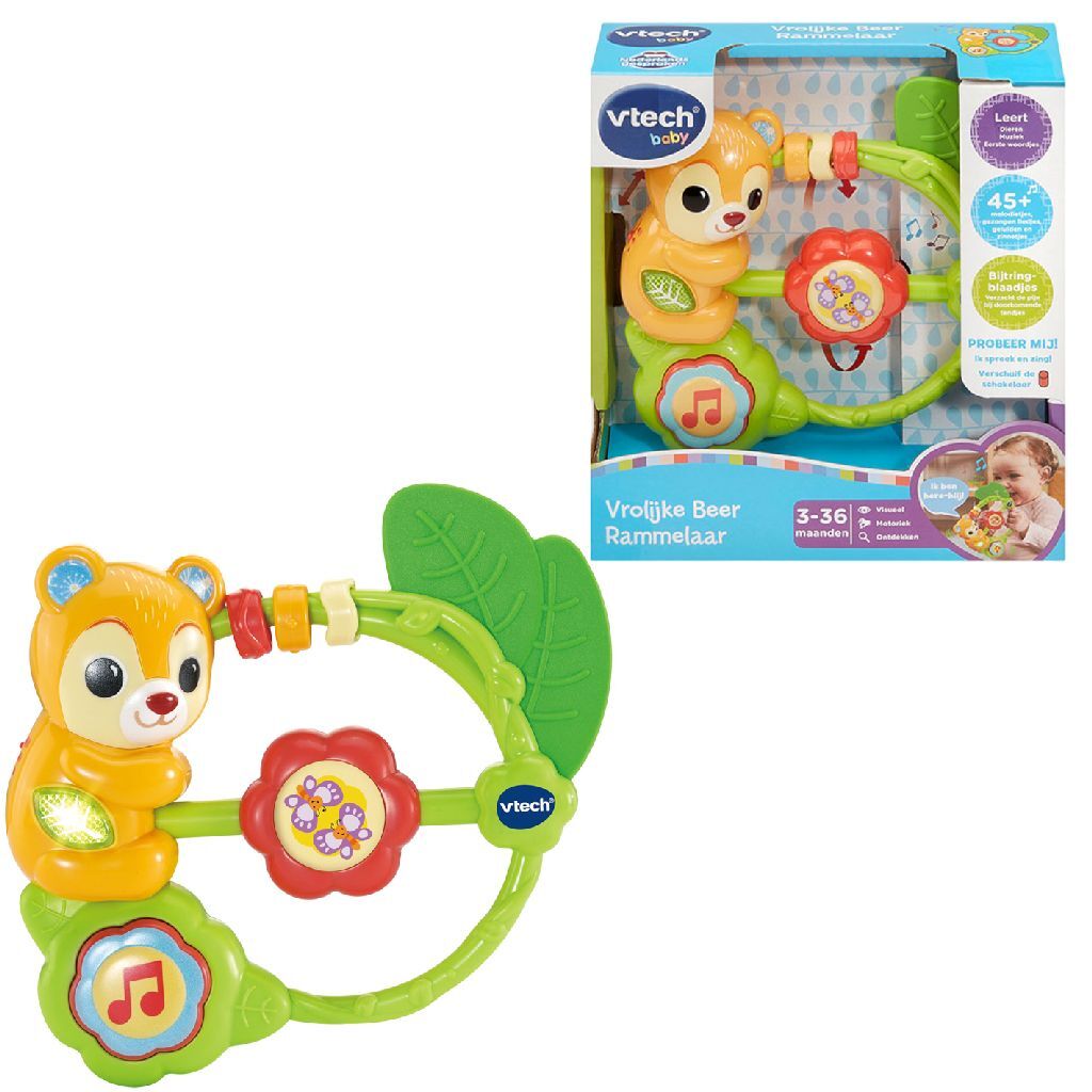 VTech Baby Happy Bear Rattle with Light and Sound