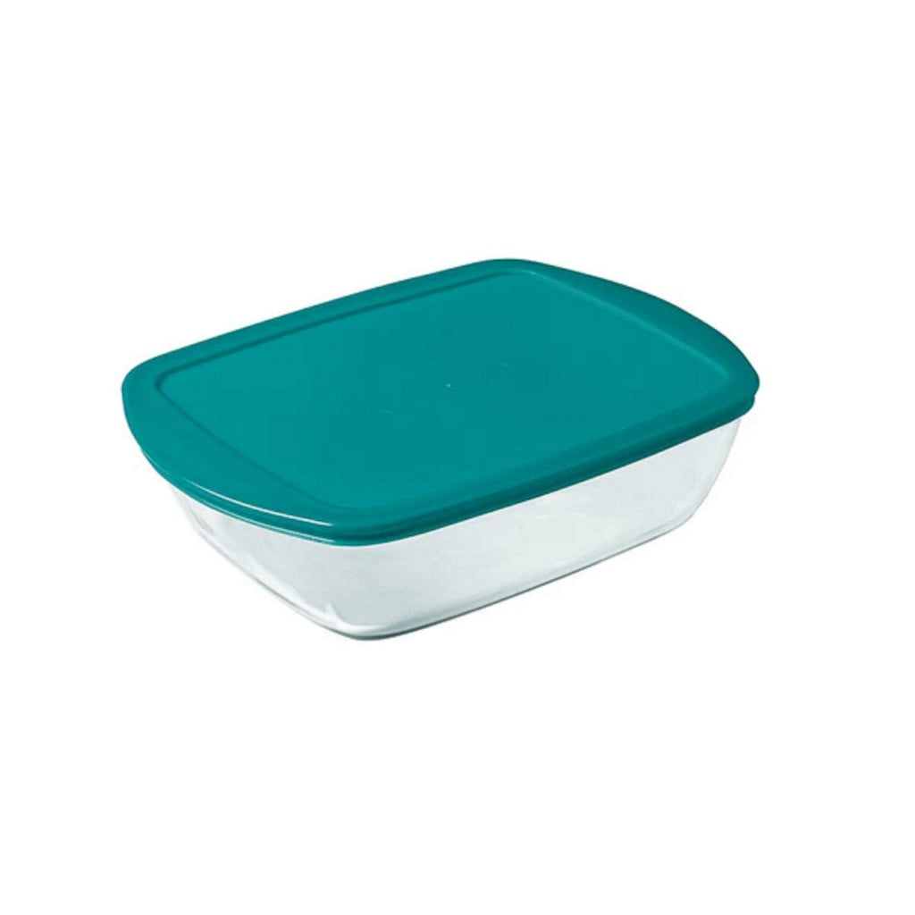 Pyrex Cook and Store Glass Bowl with Lid 2.5 L Green