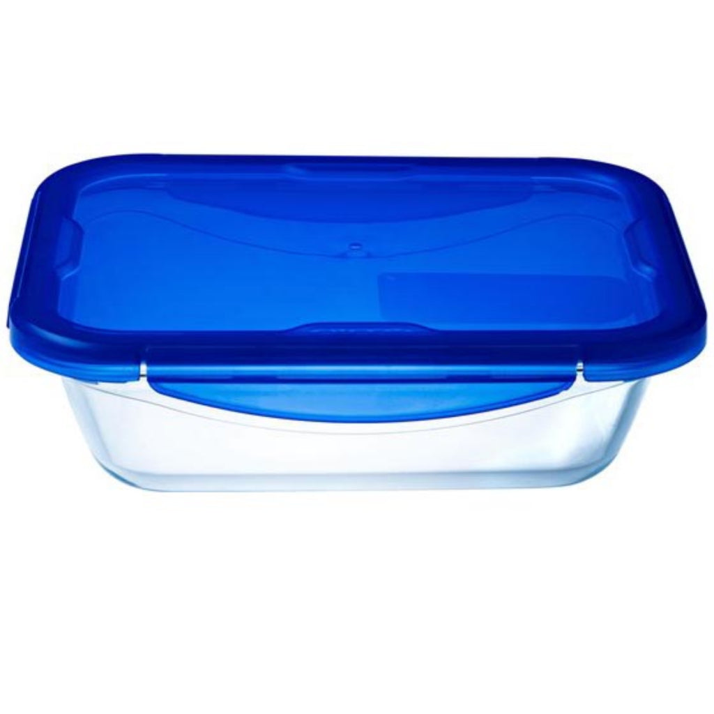 Pyrex Cook & Go Glass Oven Dish + Lid 24x18x6 cm Transparent/Blue