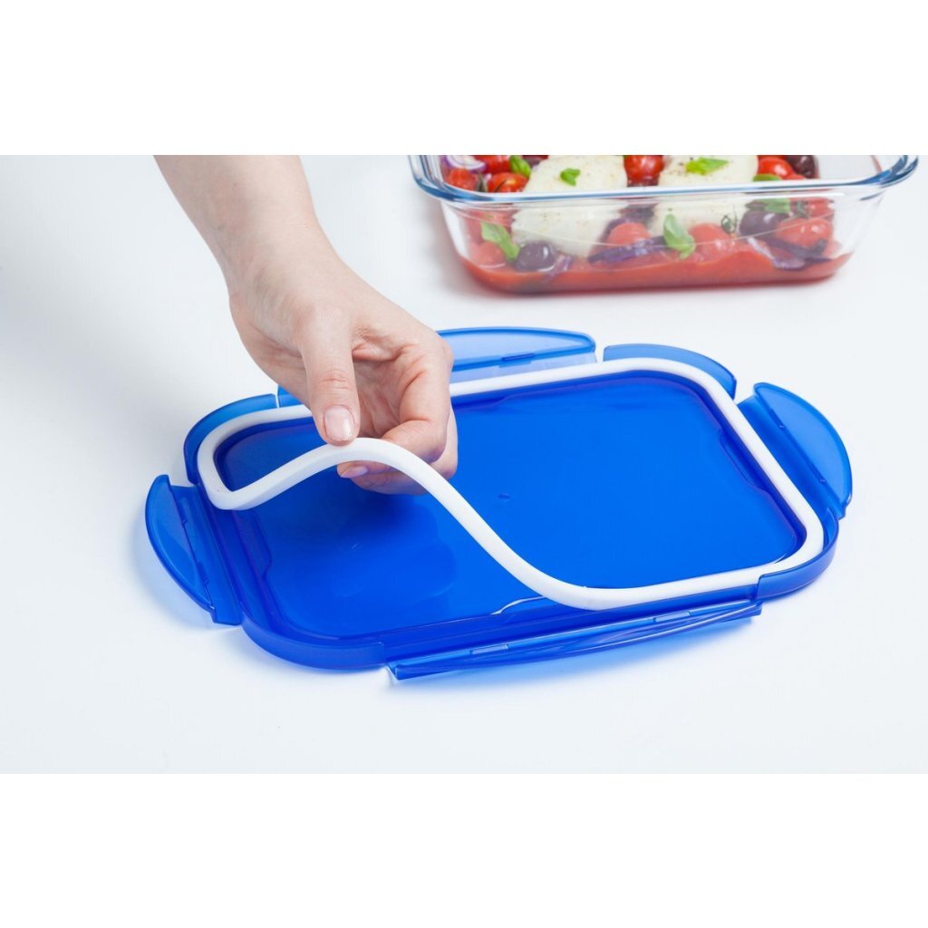 Pyrex Cook & Go Glass Oven Dish + Lid 24x18x6 cm Transparent/Blue