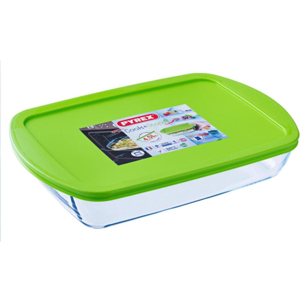 Pyrex Cook & Store Food Storage Container 4.9 L - Airtight Lid - Versatile for Freezing and Baking
