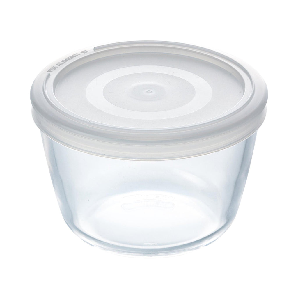 Pyrex Cook & Freeze Round Glass Storage Container 0.6 L with Lid - 12 cm Diameter