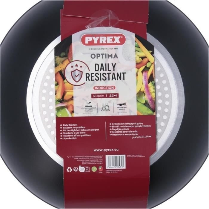 Wok - PYREX - 1455021 - En aluminium forgé - Antiadhésif - 28 cm - Sans PFAS afbeelding 4