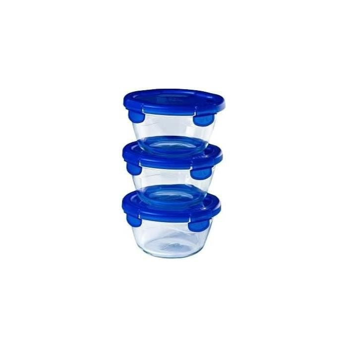 Lot de 3 Lunch Box - PYREX - Cook & Go - Verre - Rond - Couvercle hermétique - 0,7 L afbeelding 1