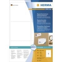 HERMA Special Self-Adhesive Repositionable Paper White 99.1 x 93.1 mm - 600 Labels - Model 10317