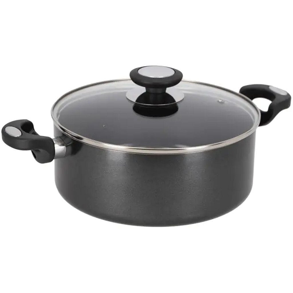 Beka Pro Induc Cooking Pot with Glass Lid 24 cm Black - 100% PFAS-free, Ceramic Non-Stick, Induction Compatible