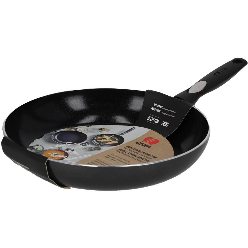 Beka Pro Induc Frying Pan 28 cm Black - 100% PFAS-free, Ceramic Non-Stick, Induction Compatible