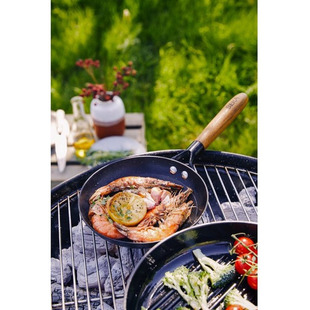 Beka Mandala Frying Pan Black - 24 cm Wooden Handle, PFAS-free