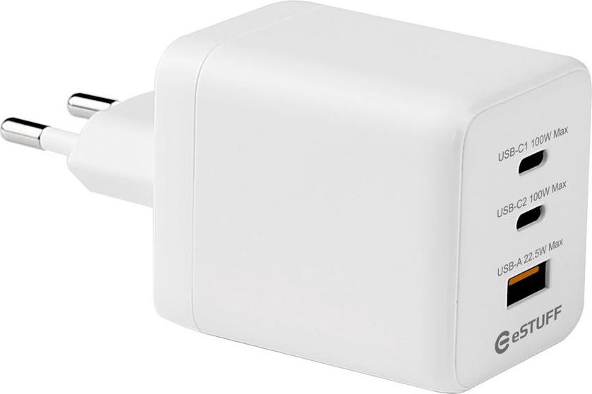 eSTUFF INFINITE USB-C Charger EU PD 100W GaN 2x USB-C 1x USB-A