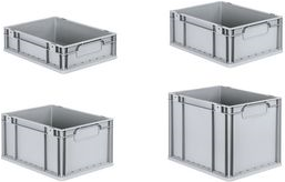 allit Aufbewahrungsbox ProfiPlus EuroEco C422, grau Eurobox aus PP, geschlossene Griffe, widerstandsfähig - 1 Stück (456804)