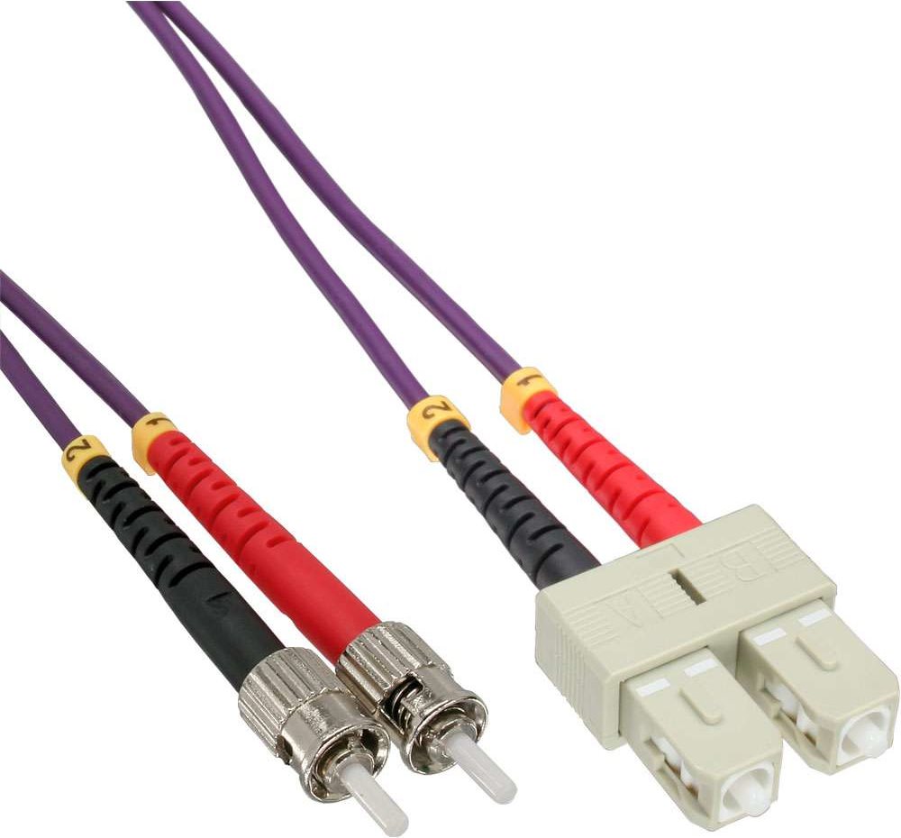 InLine Network Cable - SC Multi-Mode (S) to ST Multi-Mode (S) - 25.0 m - Fiber Optic - OM4 - Halogen-Free - Violet (82525P)
