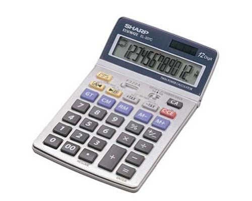 Sharp EL-337C Desktop Calculator - 12 Digits - Solar Panel, Battery (EL337C)