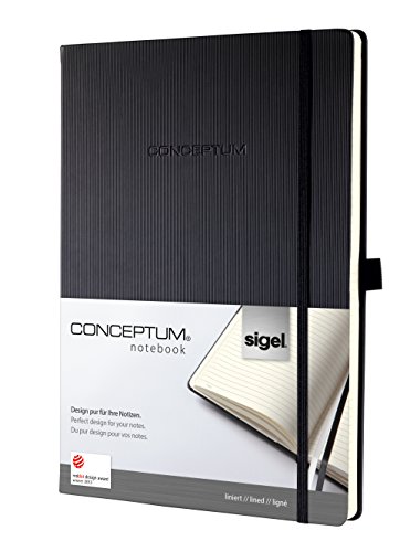 Sigel Conceptum Notebook DIN A4 Portrait Lined 97 Sheets Black Softwave Cover (CO112)