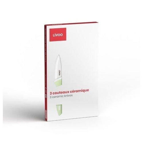 Bloc de 3 couteaux - LIVOO - MEC137 - 7,5 / 10 / 12,5 cm - Lame céramique - Compatible lave-vaisselle afbeelding 2