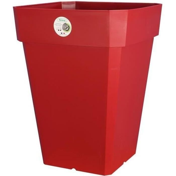 Riviera Square Flower Pot Plastic - 49 x 49 x h 50 cm - 65 L - Red
