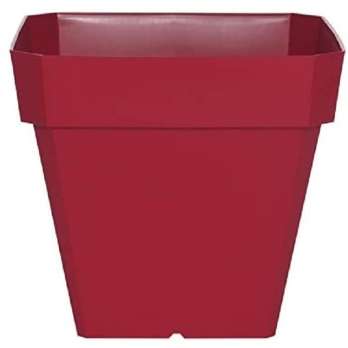 Riviera Square Flower Pot Plastic - 49 x 49 x h 50 cm - 65 L - Red