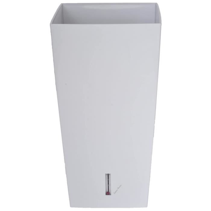 RIVIERA Square Flower Pot - Plastic - 28 x 28 x H 52 cm - 31 L - White