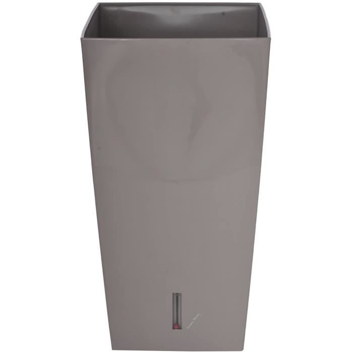 RIVIERA Square Flower Pot - Eva New - 28 x 28 x H 52 cm - 31 L - Taupe
