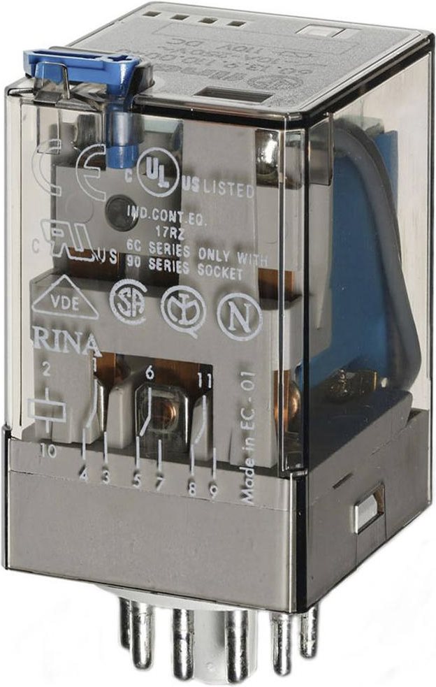 Finder Power Relay 3PDT 10A 60V DC – Finder 60.13.9.060.0040 11-poligen
