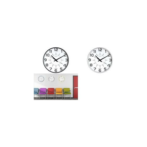 UNiLUX Wanduhr/Quarzuhr "MAXI POP", Durchm.: 400 mm, silber extra groß, Zahlen in schwarz, Kunststoffgehäuse, - 1 Stück (400094488) afbeelding 1