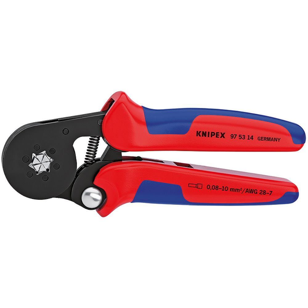 Hexagonal Crimping Tool for Wire Ferrules DIN 46228 Part 1+4 with Self-Adjustment