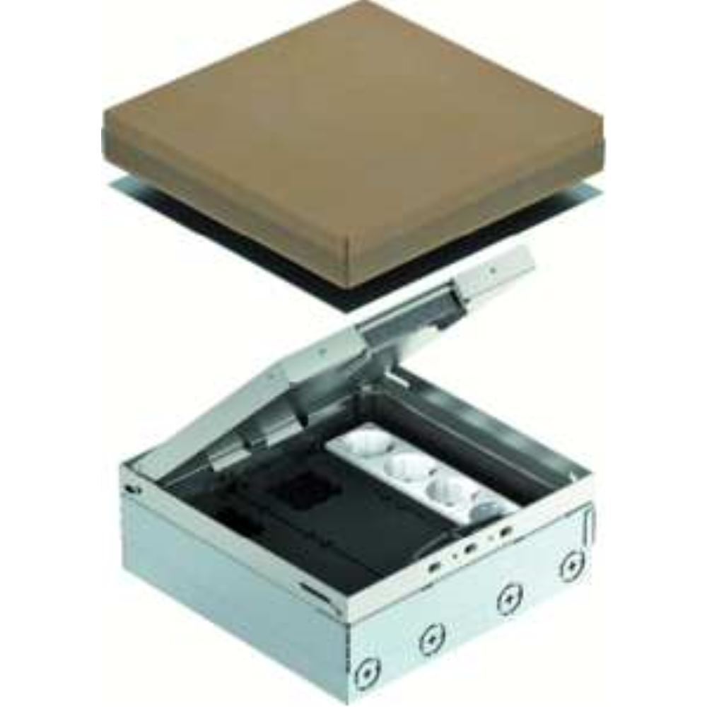 OBO Bettermann Vertr Floor Box Complete 2x2-f.VDE Socket UDHO (7427300)