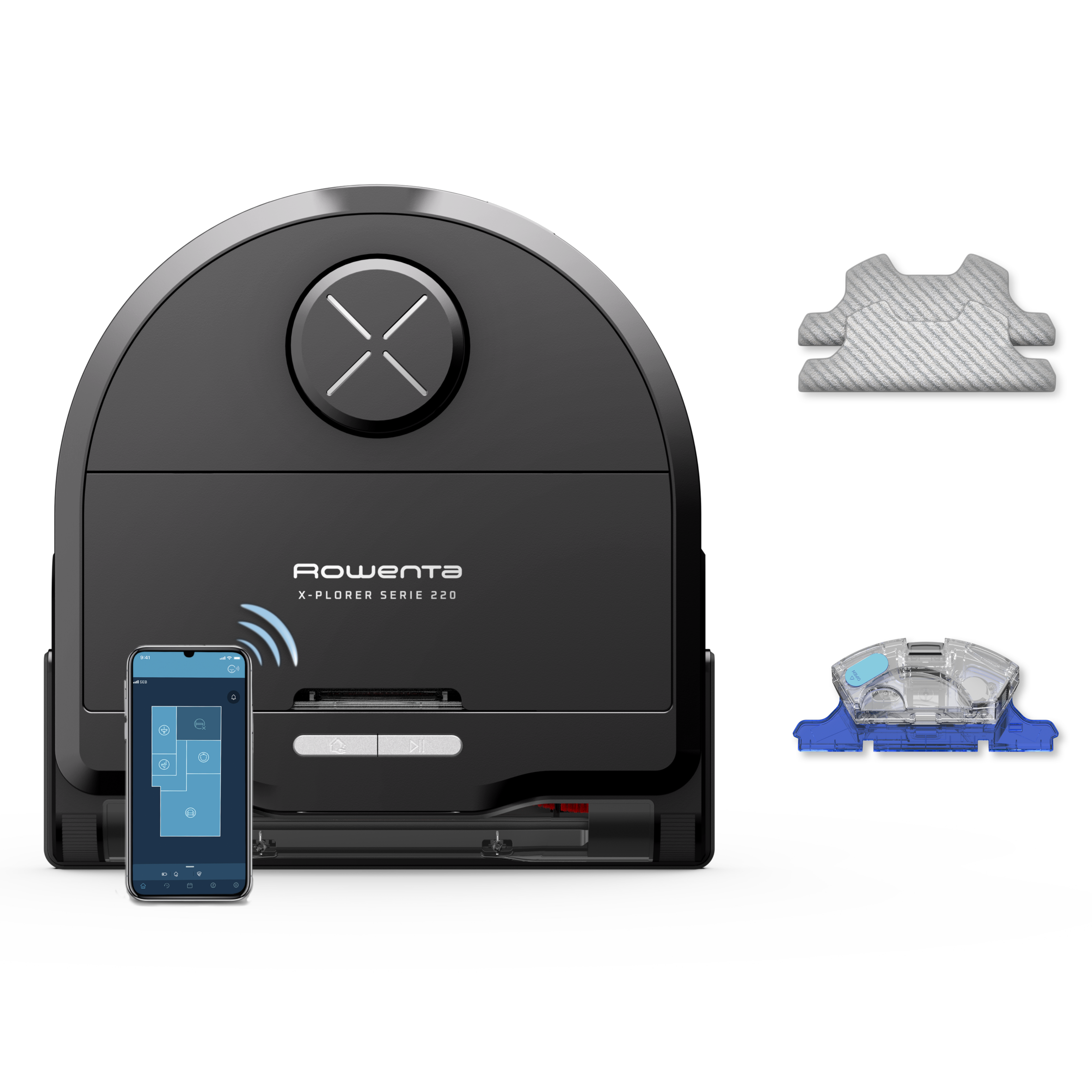 Rowenta X-Plorer Series 220 Robotic Vacuum Cleaner RR9465WH - Laser Navigation & Mopping