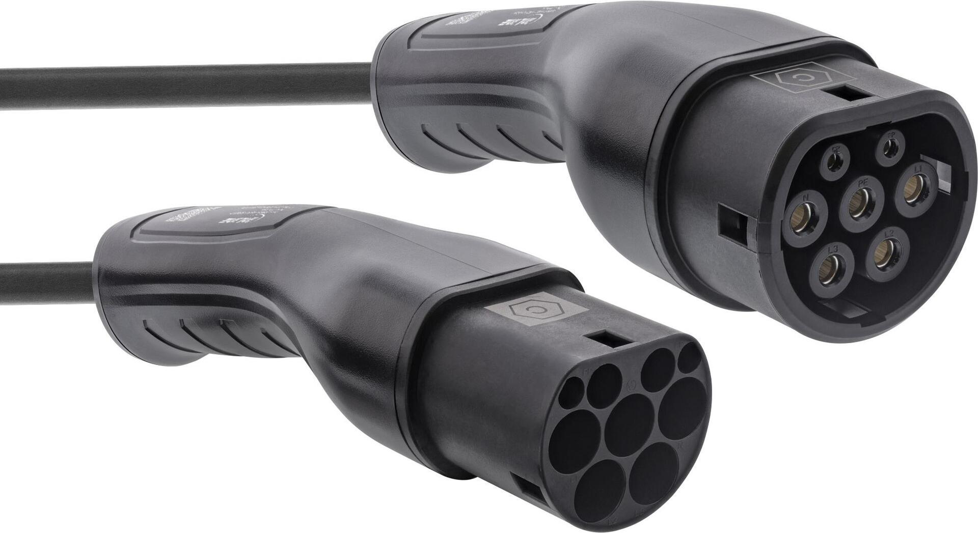 InLine® EV Charging Cable 11kW Type 2 - 3-Phase - 7.5 m Typ2 3-phasig 16277I