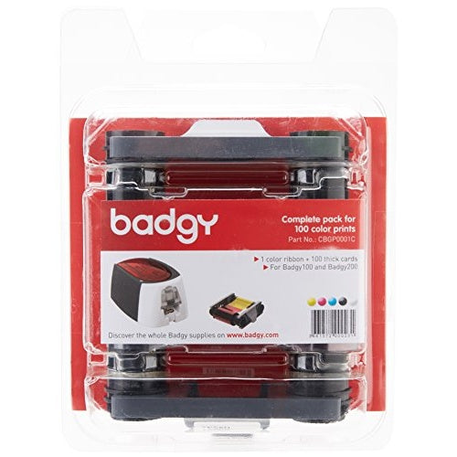 Evolis Badgy Full kit - Farbe (Cyan, Magenta, Gelb, Schwarz, Overlay) - Druckerfarbband-Kassette/PVC-Karten-KIt - für Badgy 100, 200 (CBGP0001C) afbeelding 2