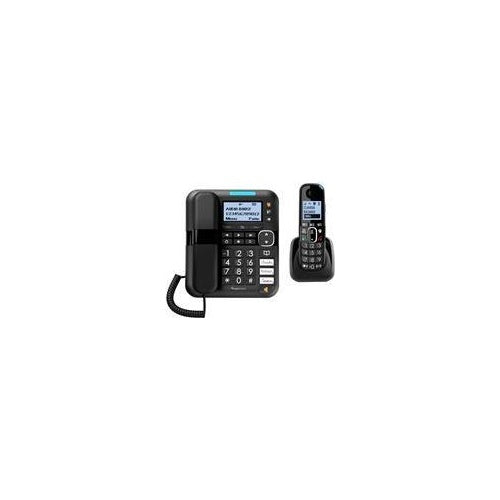 Audioline Amplicomms BigTel 1580 Combo - Mit Schnur/schnurlos - Anrufbeantworter mit Rufnummernanzeige - DECT - black + zusätzliches Handset (ATL1423372) afbeelding 1