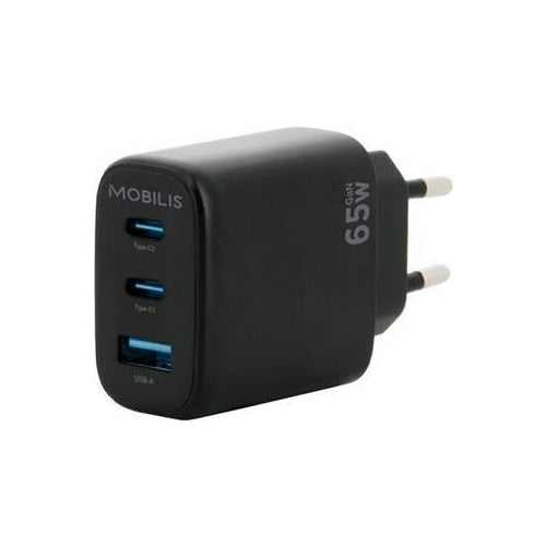 Mobilis Schnellladegerät, EU Schnellladegerät, EU, 2x USB-C, 1x USB-A, 65W (001364) - 3700992530420 - image 1